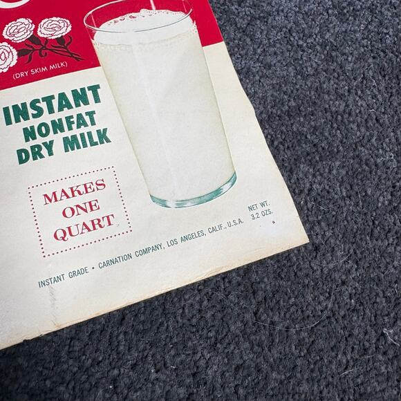 Carnation Instant Dry Milk Vintage Uncut Product Label - 1960's Advertisement - Picture 7 of 8